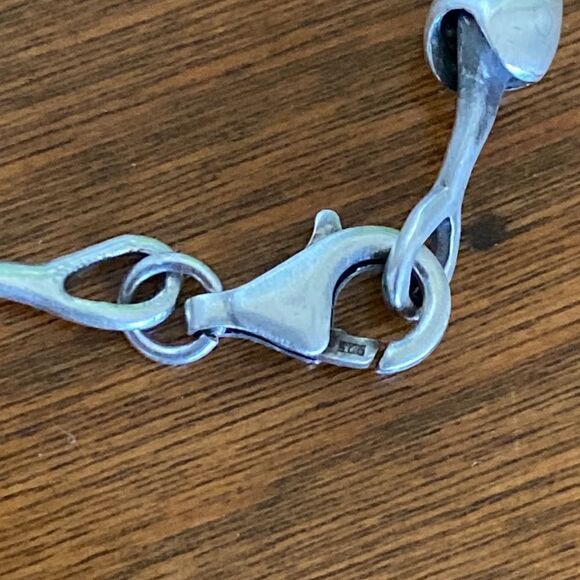 Vintage Scandinavian sterling silver teardrop bracelet - Picture 2 of 5